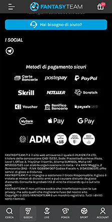 fantasyteam metodi di pagamento